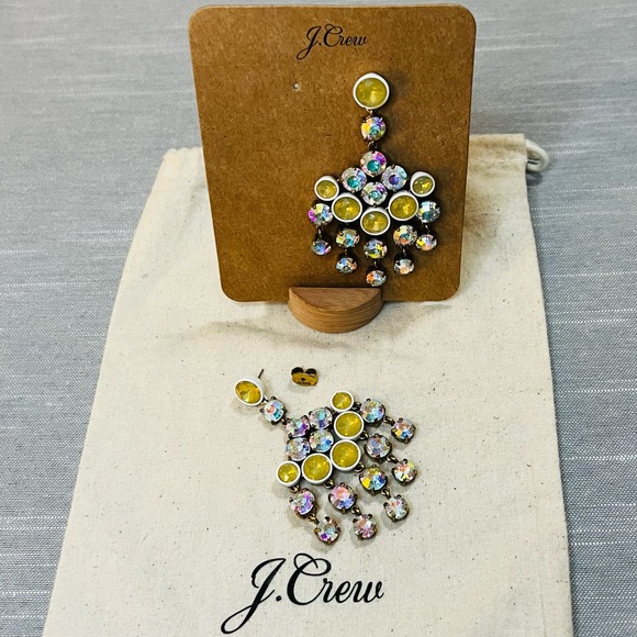 J. Crew Brûlée Aurora Borealis Chandelier Dangle Earrings - Picture 5 of 5